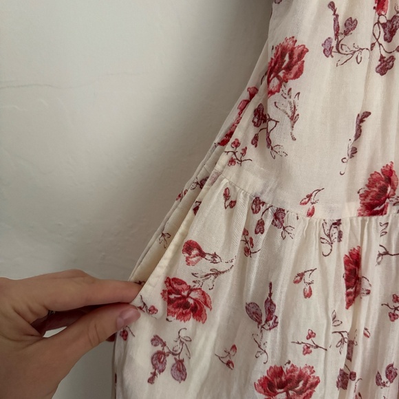 Free People Lysette Red Ivory Floral Maxi Dress - Picture 3 of 9